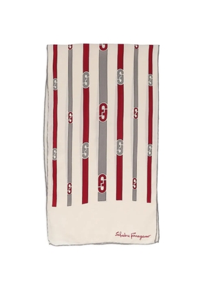 Ferragamo Pre-Owned Gancini vertical-stripe scarf - Neutrals