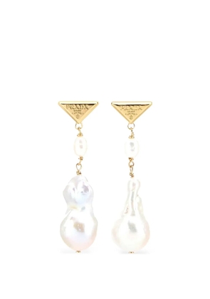 Prada Symbole pearl-pendant earrings - Gold