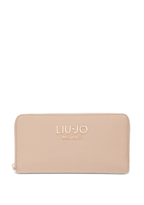 LIU JO large logo-plaque wallet - Neutrals