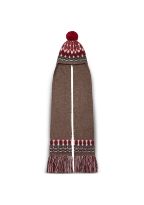 Maison Margiela fair isle pompom beanie hat - Brown