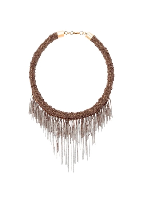 Fabiana Filippi Filo fringe-detail beaded necklace - Brown