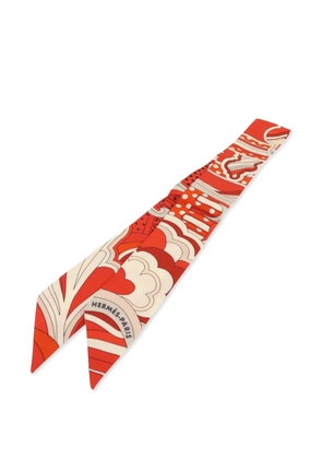 Hermès Pre-Owned Twilly printed scarf - Orange