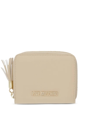 Love Moschino logo-plaque tassel wallet - Neutrals