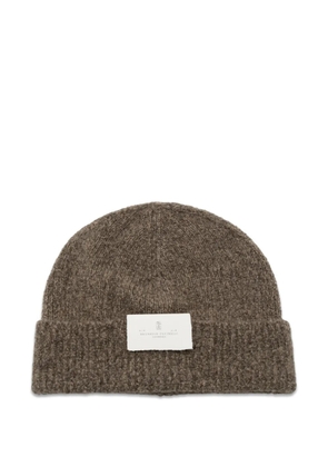 Brunello Cucinelli ribbed-knit beanie hat - Brown
