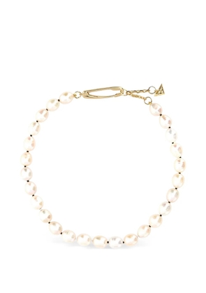 Prada pearl-embellished safety-pin necklace - Gold