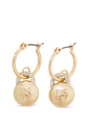 DKNY Hailey crystal-embellished logo-engraved earrings - Gold