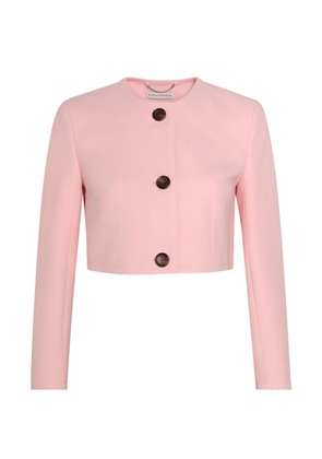 Emilia Wickstead Lizette button-fastening cropped jacket - Pink