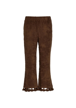 Cap d'Antibes Morgane tassel-trim trousers - Brown