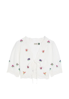 Rixo Ursula embroidered lace-trim blouse - White