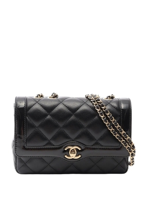 CHANEL Pre-Owned 2021-2026 Mini Crumpled Glazed Lambskin Flap crossbody bag - Black