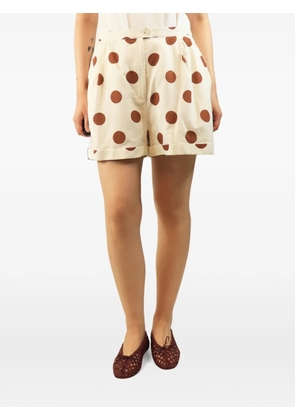 Halpern polka-dot pleated shorts - Neutrals