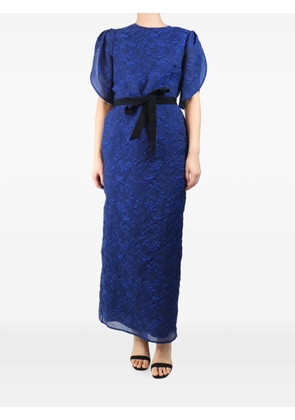 ERDEM cloque belted dress - Blue