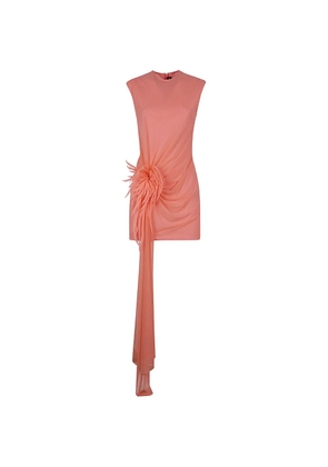 David Koma mesh floral-appliqué mini dress - Pink