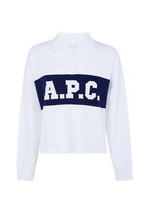A.P.C. Brianne logo-patch long-sleeve polo shirt - White