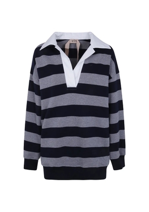 Nº21 striped cotton hoodie - Grey