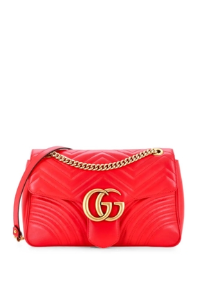 Gucci Pre-Owned GG Marmont Flap Bag Matelasse Leather Large shoulder bag - Red