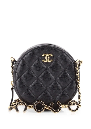 CHANEL Pre-Owned Miss Coco Round with Chain Quilted Caviar Mini clutch bag - Black