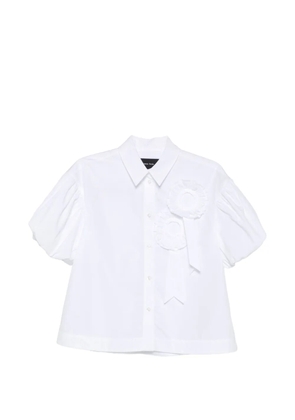 Simone Rocha rosette-detail puff-sleeve shirt - Black