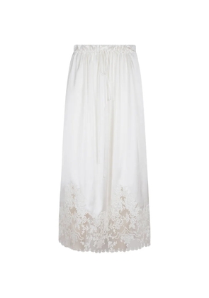 Ermanno Scervino lace-trim drawstring midi skirt - White