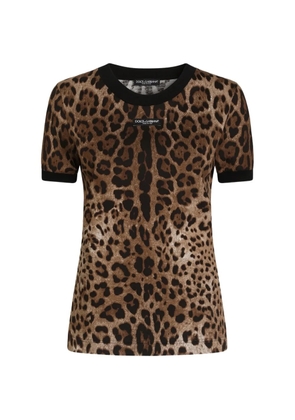 Dolce & Gabbana leo-print jersey t-shirt - Neutrals