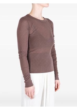 Rick Owens ribbed long-sleeve T-shirt - Neutrals