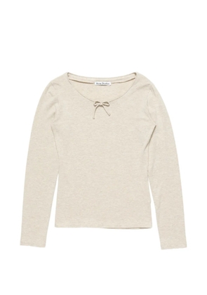 Acne Studios bow-detail long-sleeve T-shirt - Neutrals