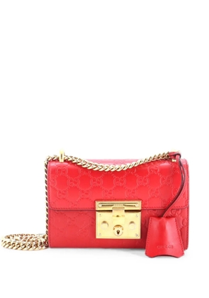Gucci Pre-Owned Padlock Shoulder Bag Guccissima Leather Small crossbody bag - Red
