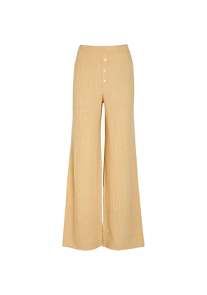 Guest In Residence Everywear ribbed-knit button-front trousers - Yellow