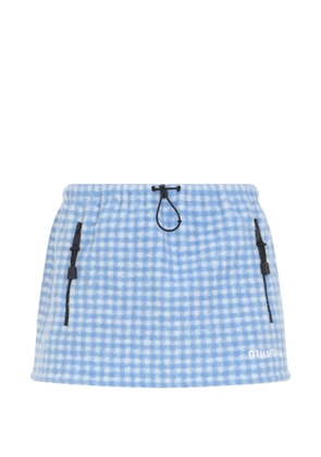 Miu Miu Vichy gingham drawstring-waist fleece mini skirt - Blue