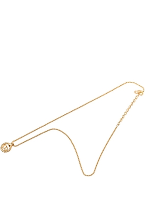 Christian Dior Pre-Owned 20th Century Gold Plated CD Logo Twisted Round Pendant Necklace costume necklace