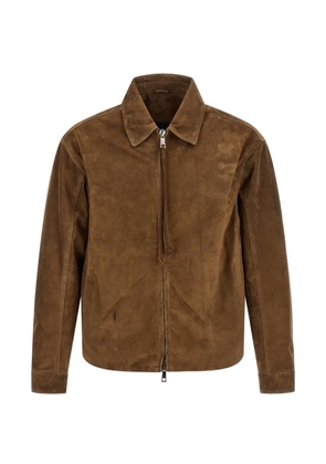 Giorgio Brato suede shirt-collar jacket - Brown