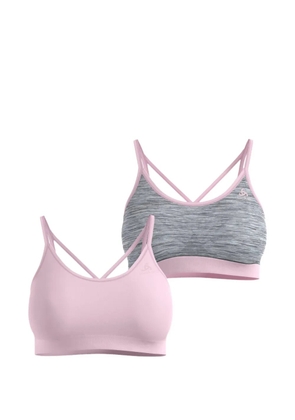 ODLO reversible logo-print crossover-strap sports bras - Pink