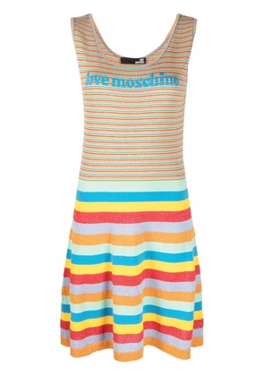 Love Moschino multi-stripe mini dress - Yellow