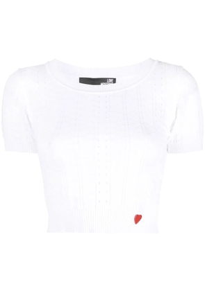 Love Moschino logo-plaque top - White
