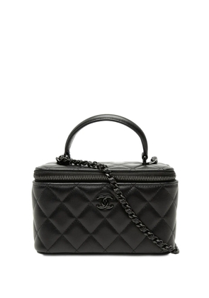 CHANEL Pre-Owned 2021-2026 Small Lambskin So Black Top Handle Vanity Case with Chain satchel
