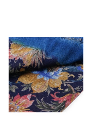 ETRO cashmere floral-print scarf - Blue