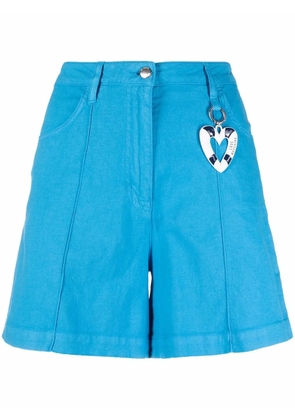Love Moschino logo charm wide-leg shorts - Blue