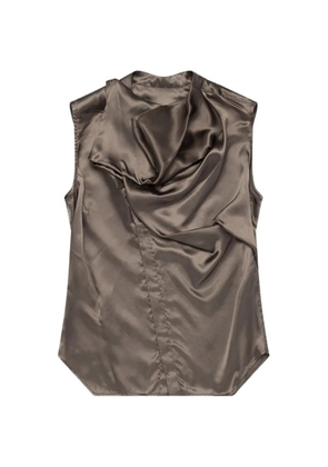 Rick Owens draped sleeveless top - Brown