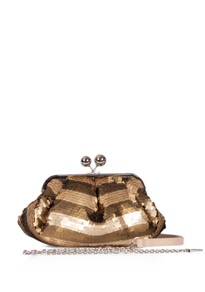 Weekend Max Mara Pasticcino sequin-embellished clutch bag - Gold
