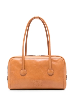 Marge Sherwood logo-debossed leather tote bag - Brown