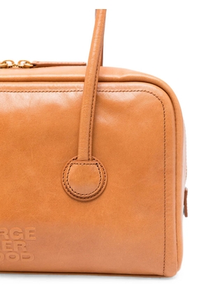 Marge Sherwood logo-debossed leather tote bag - Brown