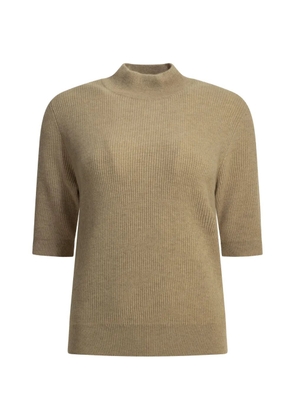 Brunello Cucinelli ribbed short-sleeve sweater - Brown