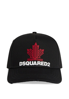 DSQUARED2 logo-print distressed baseball cap - Black