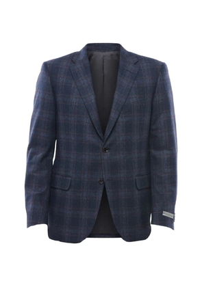 Corneliani check-pattern single-breasted blazer - Blue