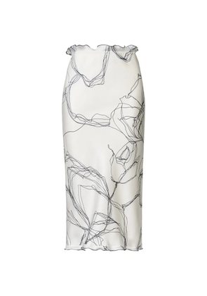 Fabiana Filippi floral-print ruffled skirt - White