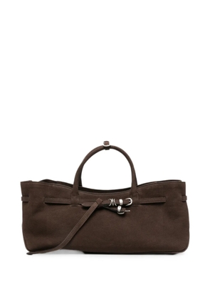 Marge Sherwood Grandma Used belted suede tote bag - Brown