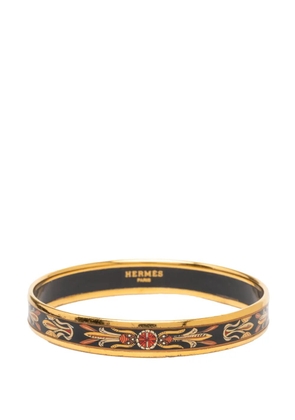 Hermès Pre-Owned 20th Century Narrow Dream Catcher Enamel Bangle 70 costume bracelet - Black