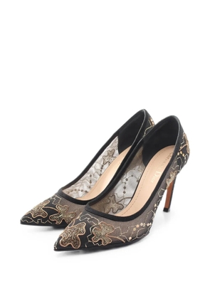 Christian Dior Pre-Owned embroidered mesh pumps - Black
