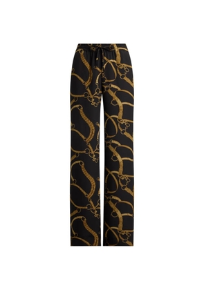Lauren Ralph Lauren belting-print wide-leg trousers - Black