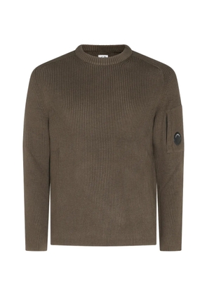 C.P. Company ribbed-knit lens-detail sweater - Brown